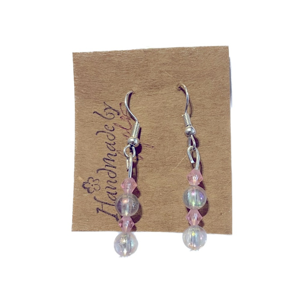 Pink and pearl earrings